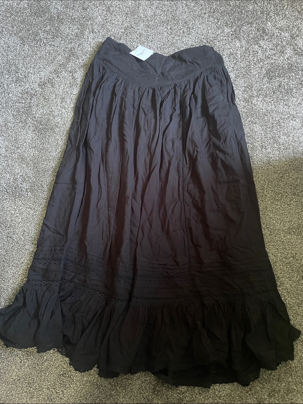 American Eagle Outfitters Black Tiered Maxi Skirt